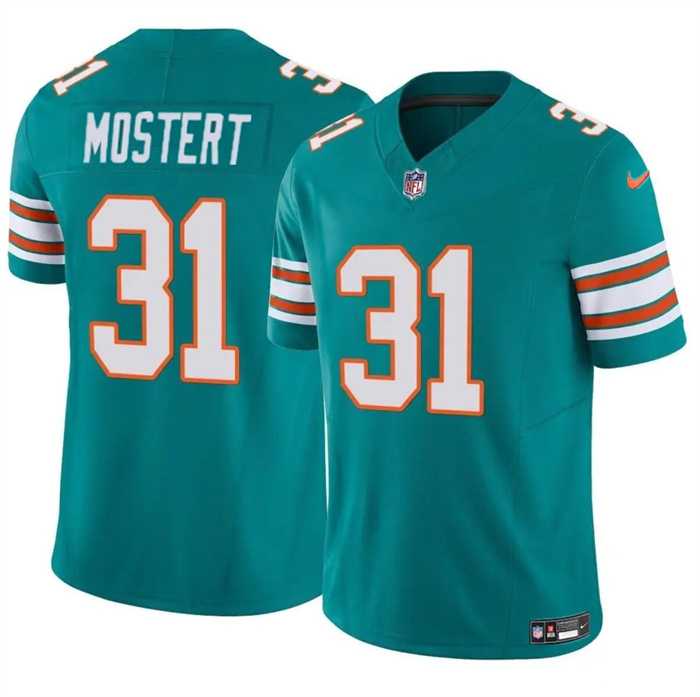Men & Women & Youth Miami Dolphins #31 Raheem Mostert Aqua 2023 F.U.S.E Alternate Vapor Limited Stitched Jersey